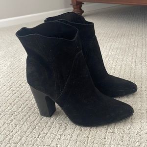 Black Suede Heeled Booties by Vince Camuto (Size 7.5)
